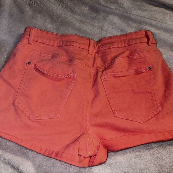 High rise orange denim shorts size 13 - Picture 3 of 3